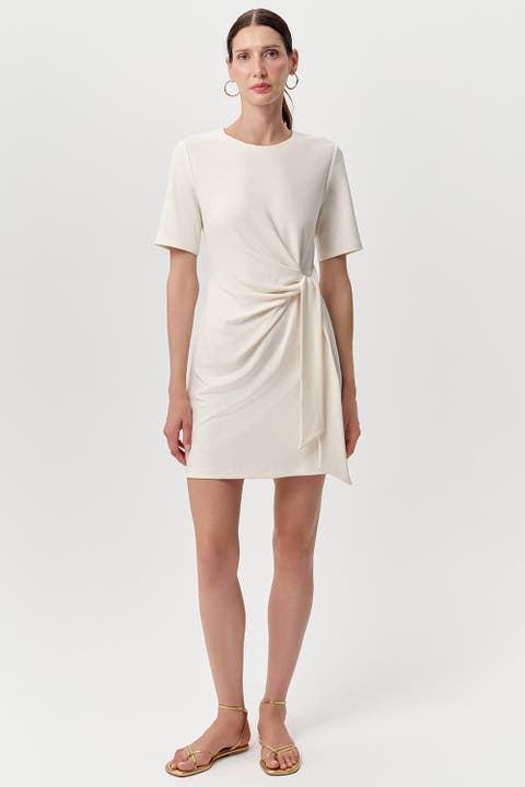 Velvet Crew Neck Mini Knit  Dress
