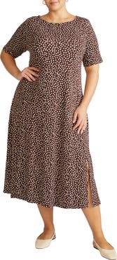 Universal Standard Serena Short Sleeve Jersey Midi Dress