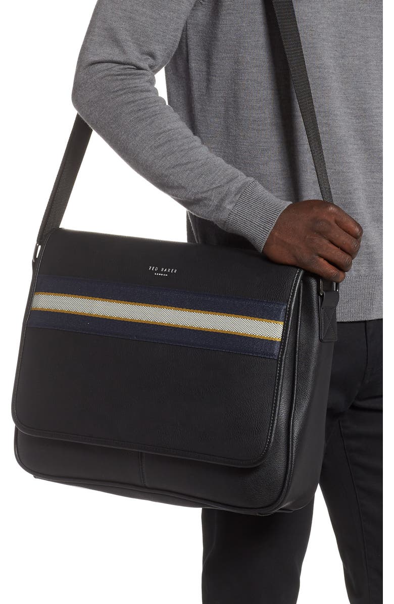 Ted Baker London Tabec Faux Leather Messenger Bag, Alternate, color,