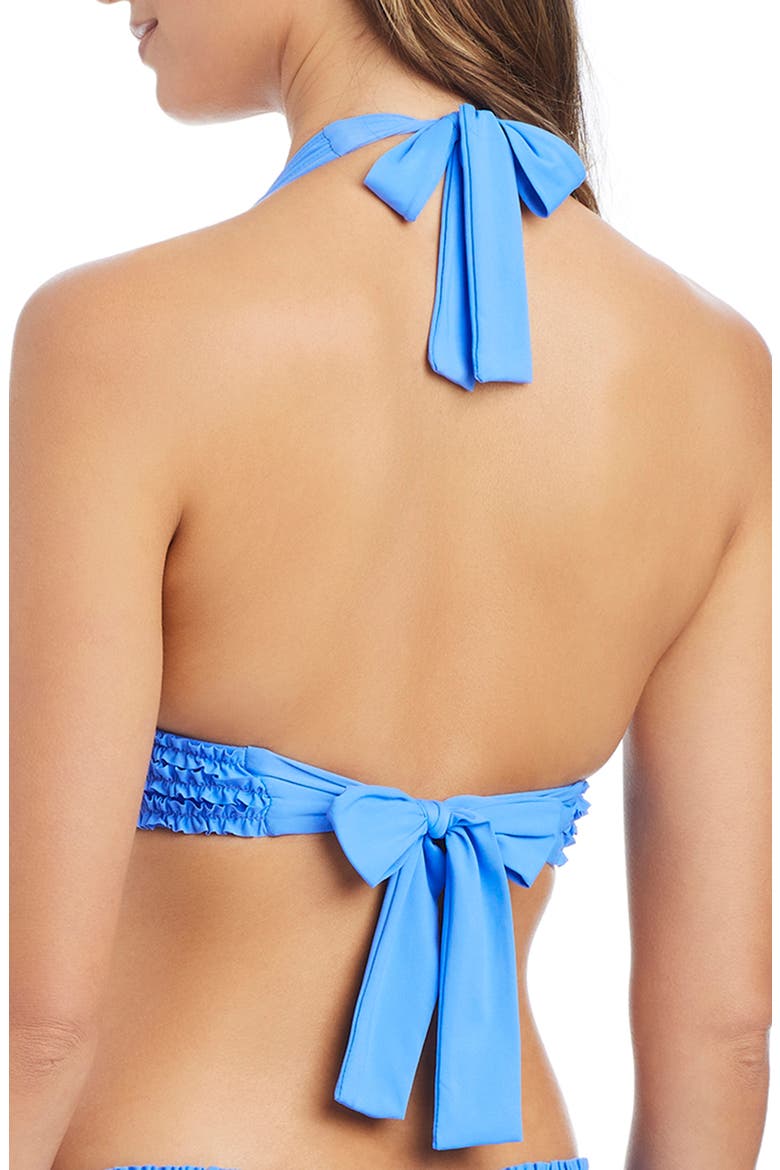 Ruffle Halter Bikini Top, Alternate, color, PERIWINKLE