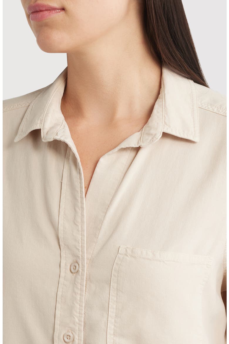 Shirttail Button-Up Shirt, Alternate, color, LINEN SAND