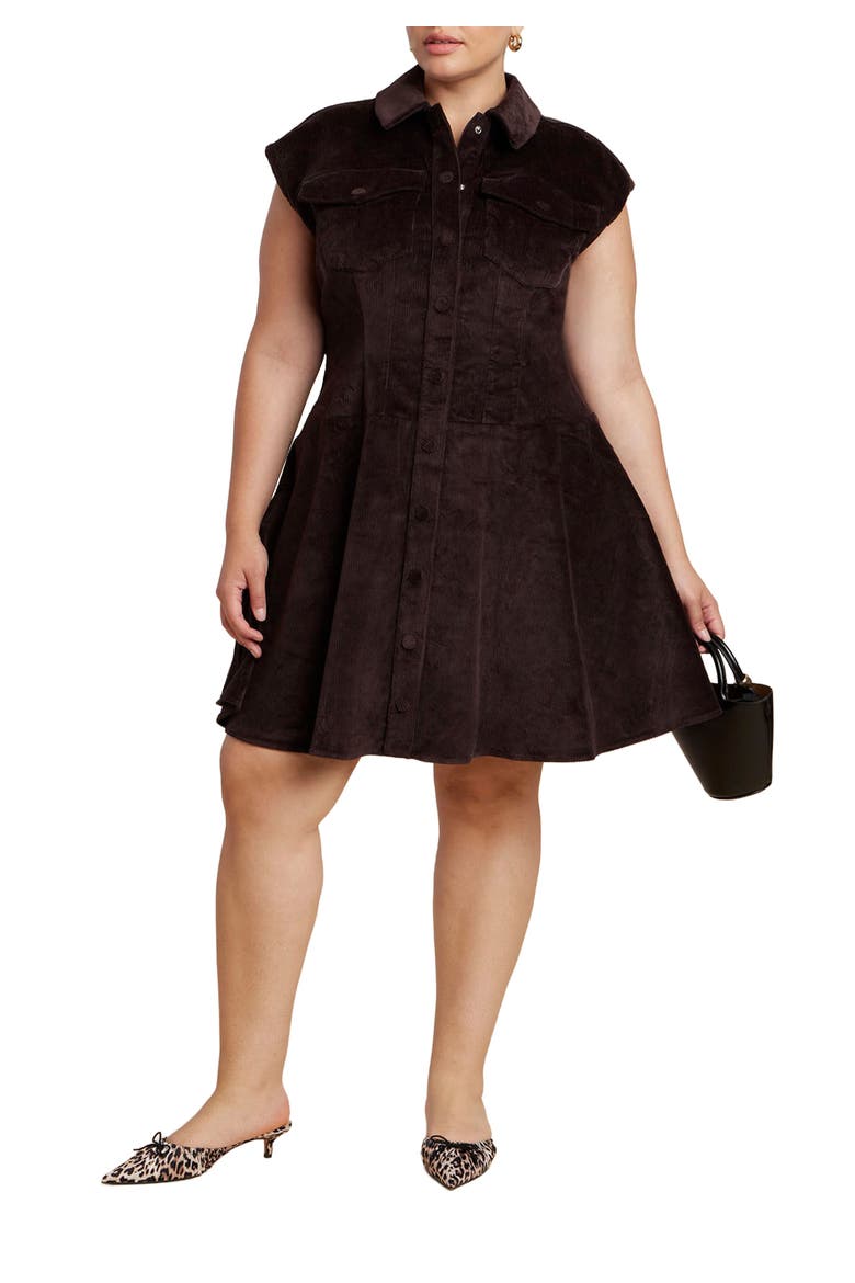 Corduroy Mini Dress, Main, color, CHOCOLATE PLUM