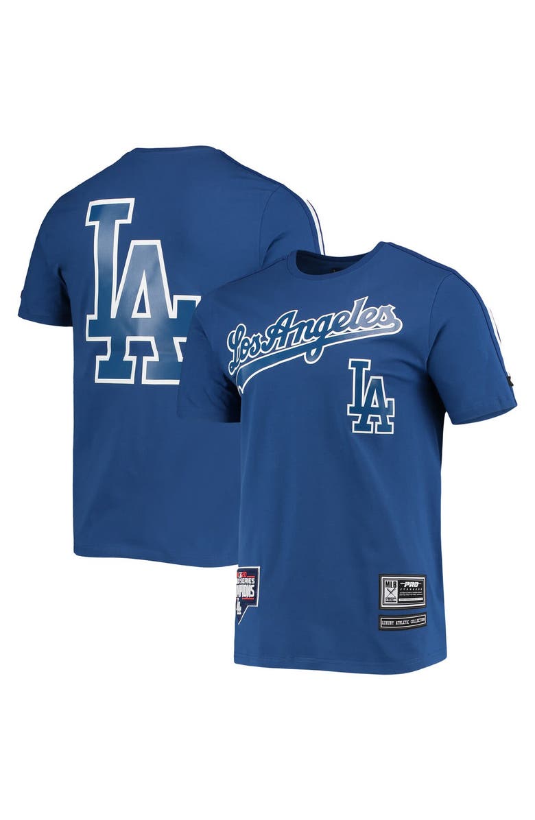 PRO STANDARD Men's Pro Standard Royal/ Los Angeles Dodgers Taping T-Shirt, Main, color, 
