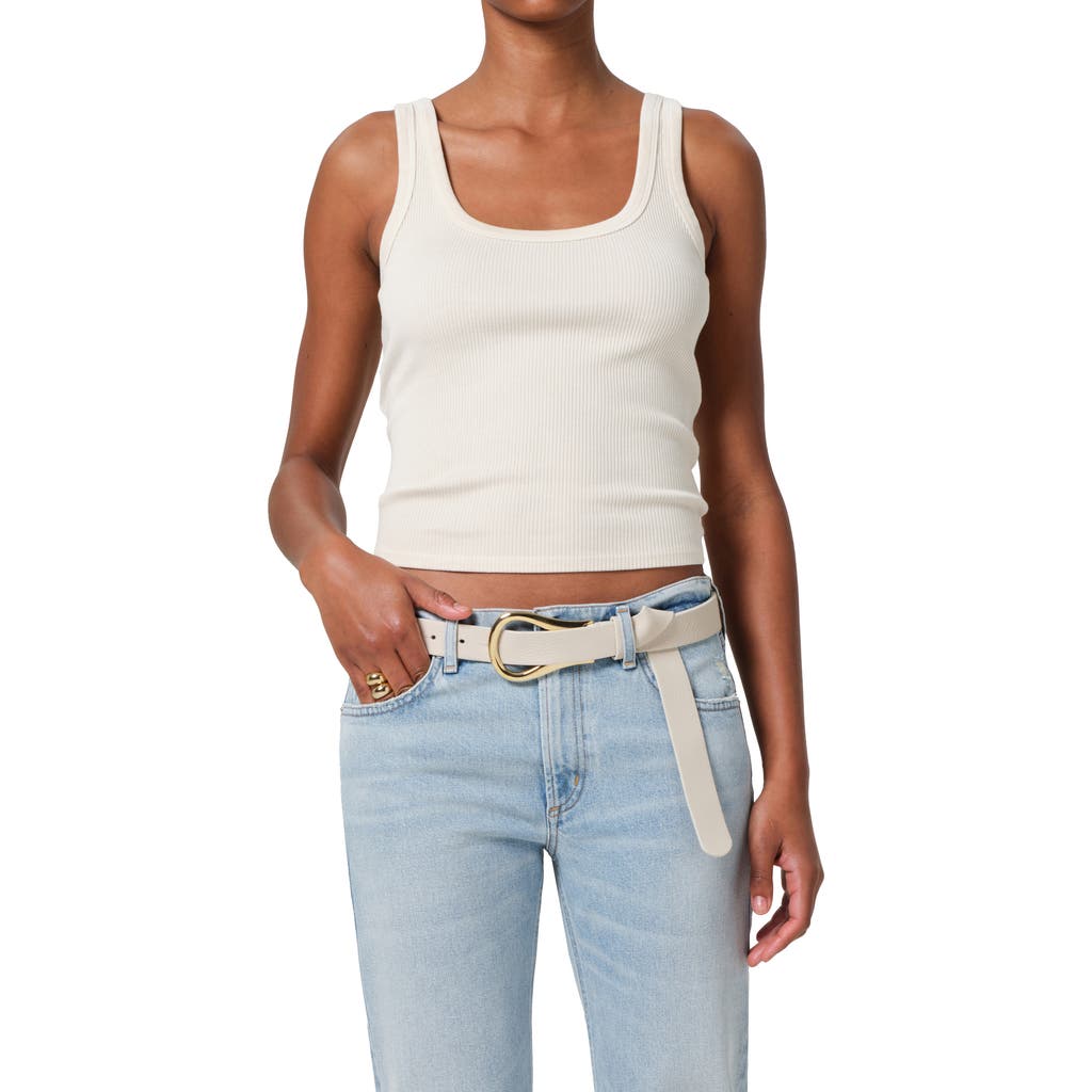 Citizens Of Humanity Faye Rib Organic Cotton Blend Crop Tank In Dune