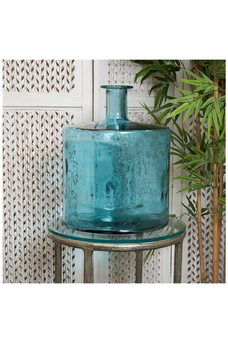 Recycled Glass Vase, Alternate, color, TEAL