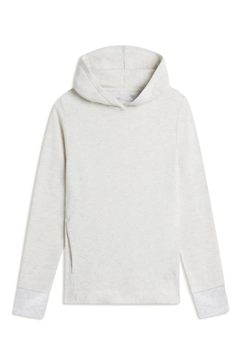 Lightweight Fleece Hoodie, Alternate, color, OFF WHITE HEATHER