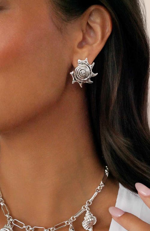 Ettika Sorrento Shell Statement Earrings In Metallic