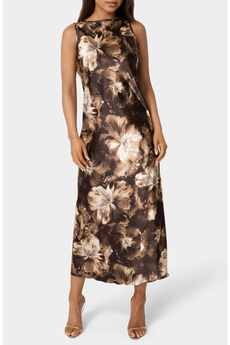 Sleeveless Maxi Dress, Main, color, BROWN MULTI