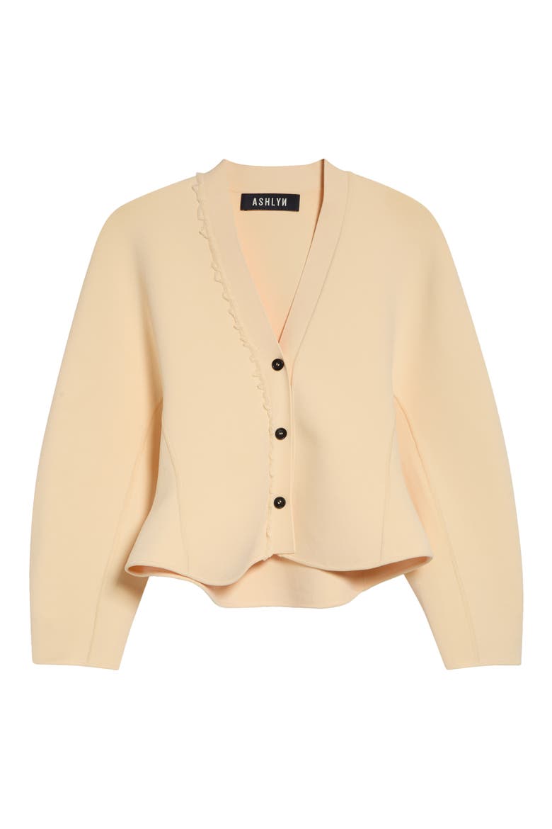 Henry Asymmetric Ruffle Cardigan, Main, color, CREAM