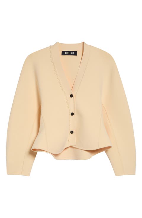 Henry Asymmetric Ruffle Cardigan