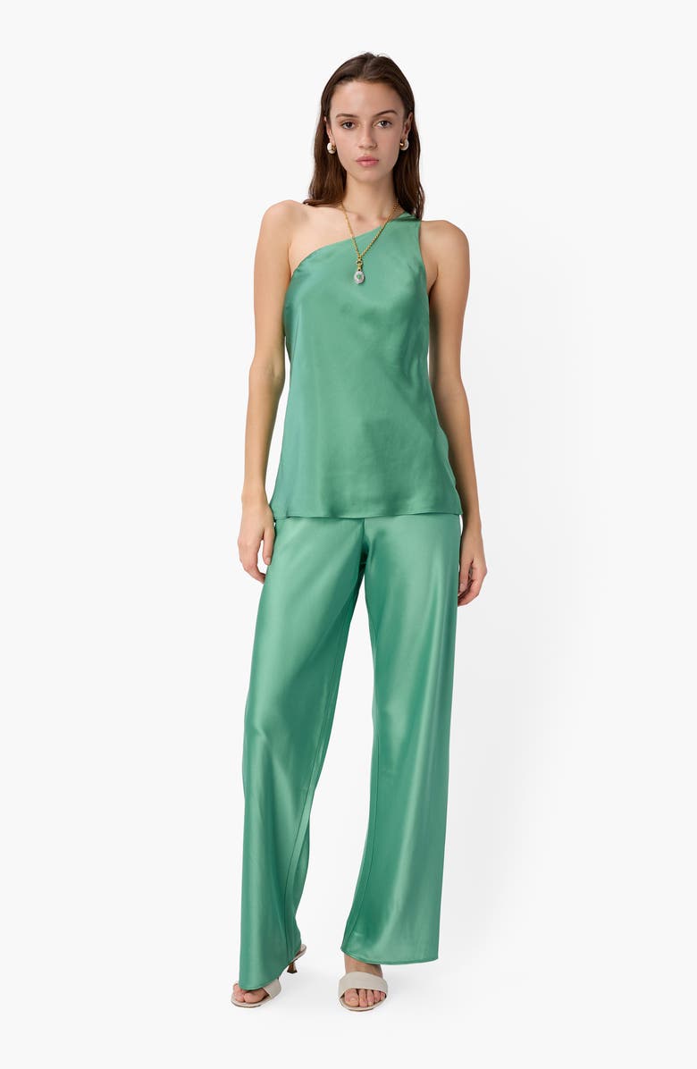 CAMI NYC Lumi One-Shoulder Silk Camisole, Alternate, color, Meadow