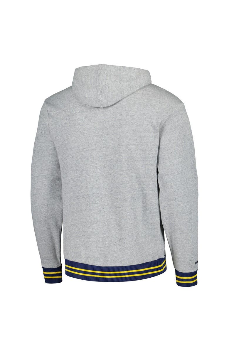 Mitchell & Ness Men's Mitchell & Ness Heather Gray Michigan Wolverines Pullover Hoodie, Alternate, color, Heather Gray
