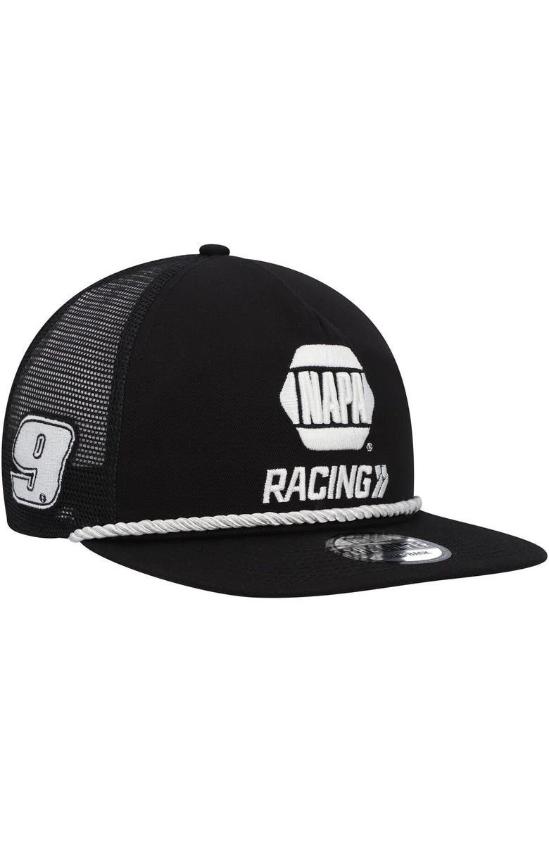 New Era Men's New Era Black Chase Elliott Golfer Trucker Snapback Hat, Main, color, Black