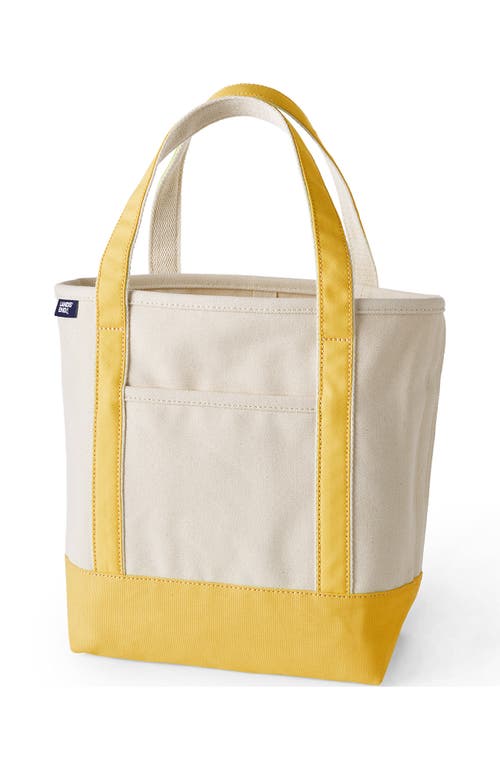 Lands' End Open Top Canvas Tote Bag In Natural/goldenrod