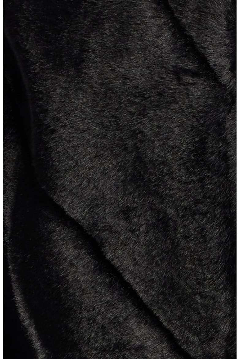 Chevron Faux Fur Jacket, Alternate, color, BLACK