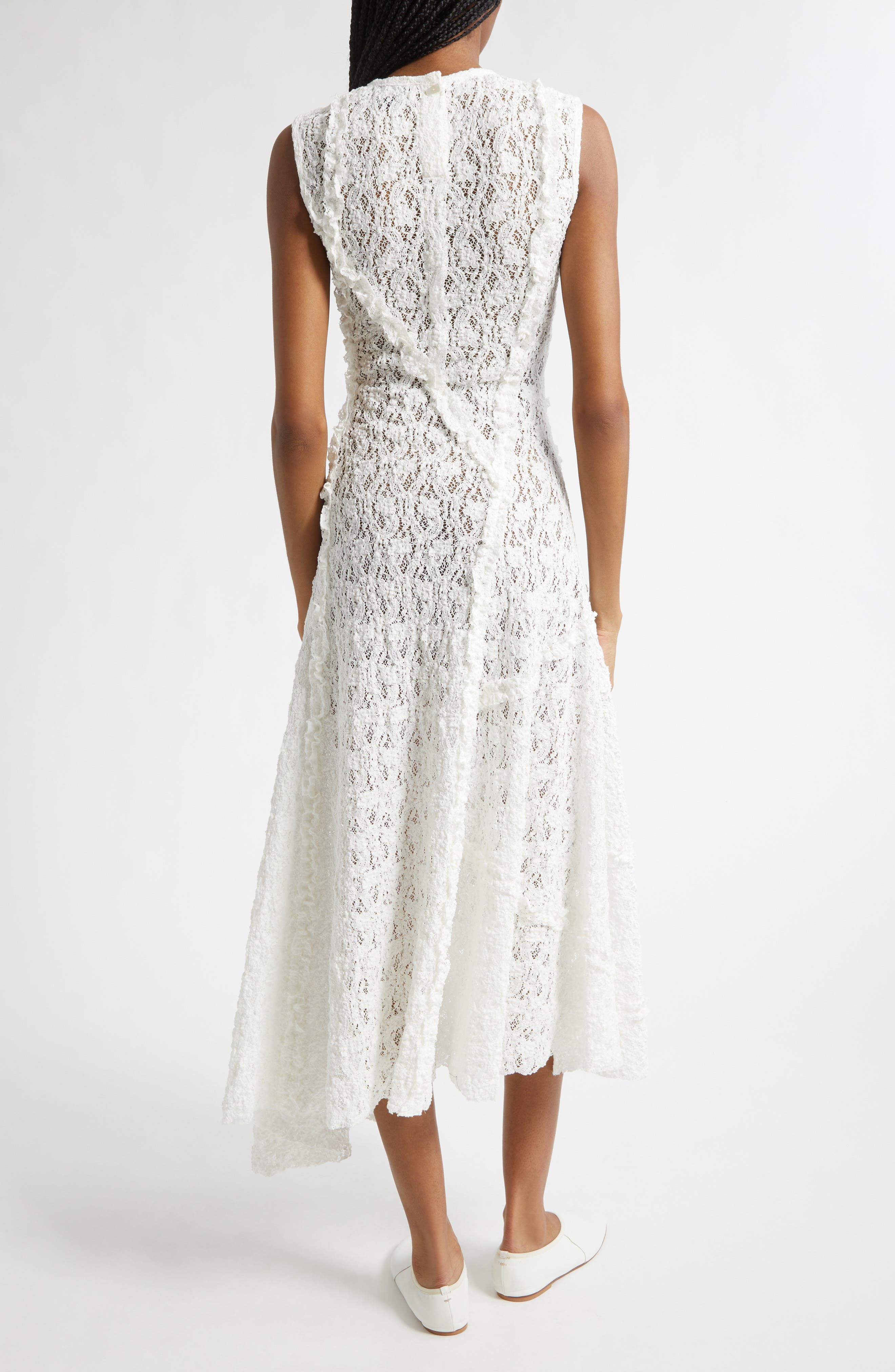 Lace Paneled Asymmetric Maxi Dress - image 2