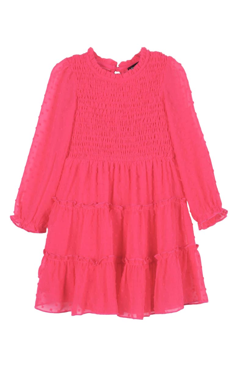 Zunie Kids' Smocked Bodice Long Sleeve Dress, Main, color,
