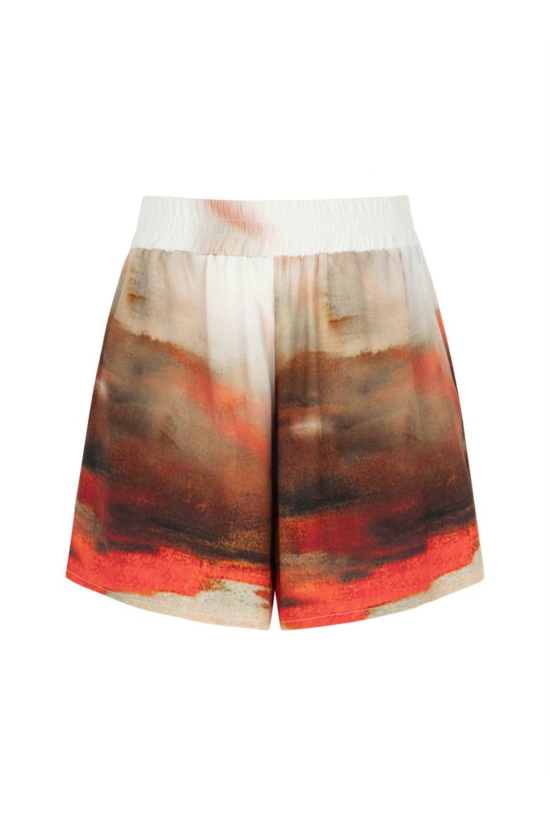 Printed High Waisted Shorts, Main, color, Multi-Colored