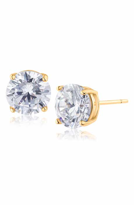 JARDIN Round Cubic Zirconia Stud Earrings