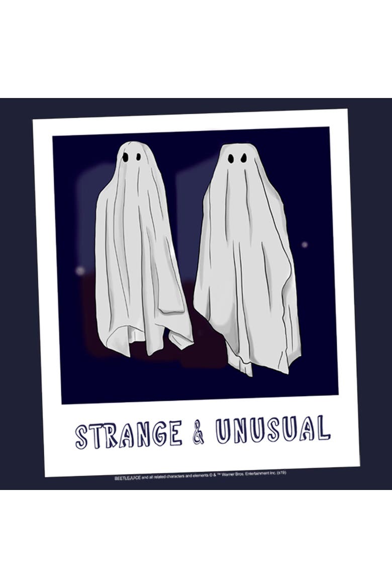 Women's Beetlejuice Halloween Strange and Unusual Ghost Photo  Graphic T-Shirt, Alternate, color, Navy Blue