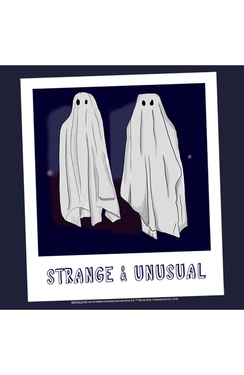 BEETLEJUICE Women's Beetlejuice Halloween Strange and Unusual Ghost Photo  Graphic T-Shirt, Alternate, color, Navy Blue