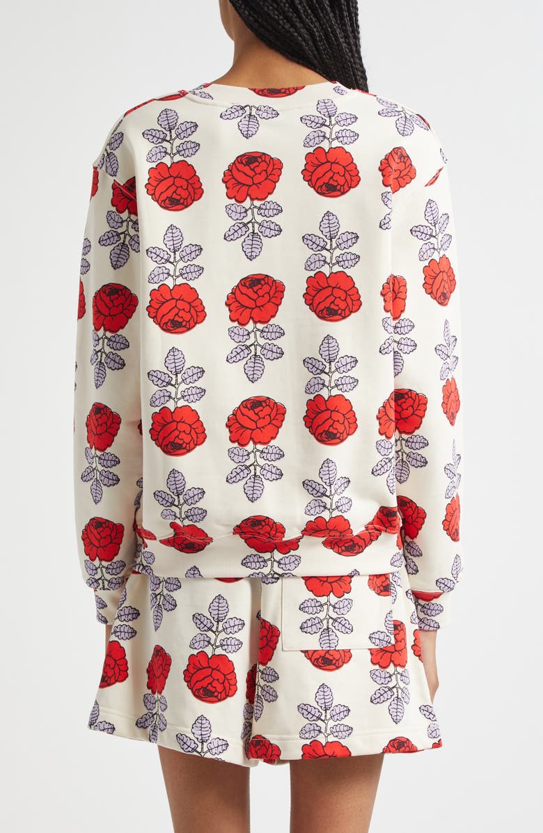Marimekko Floral Print Sweatshirt, Alternate, color, Off White Red Lilac
