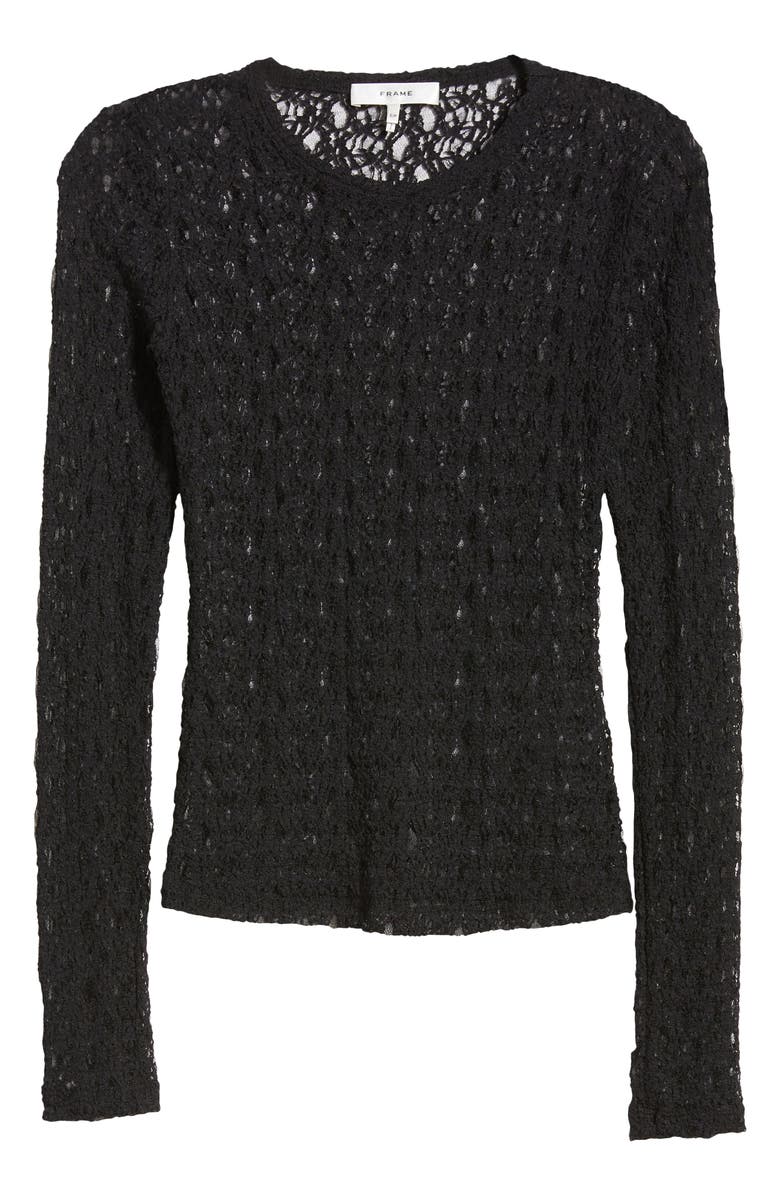 FRAME Sheer Stretch Lace Top, Alternate, color,