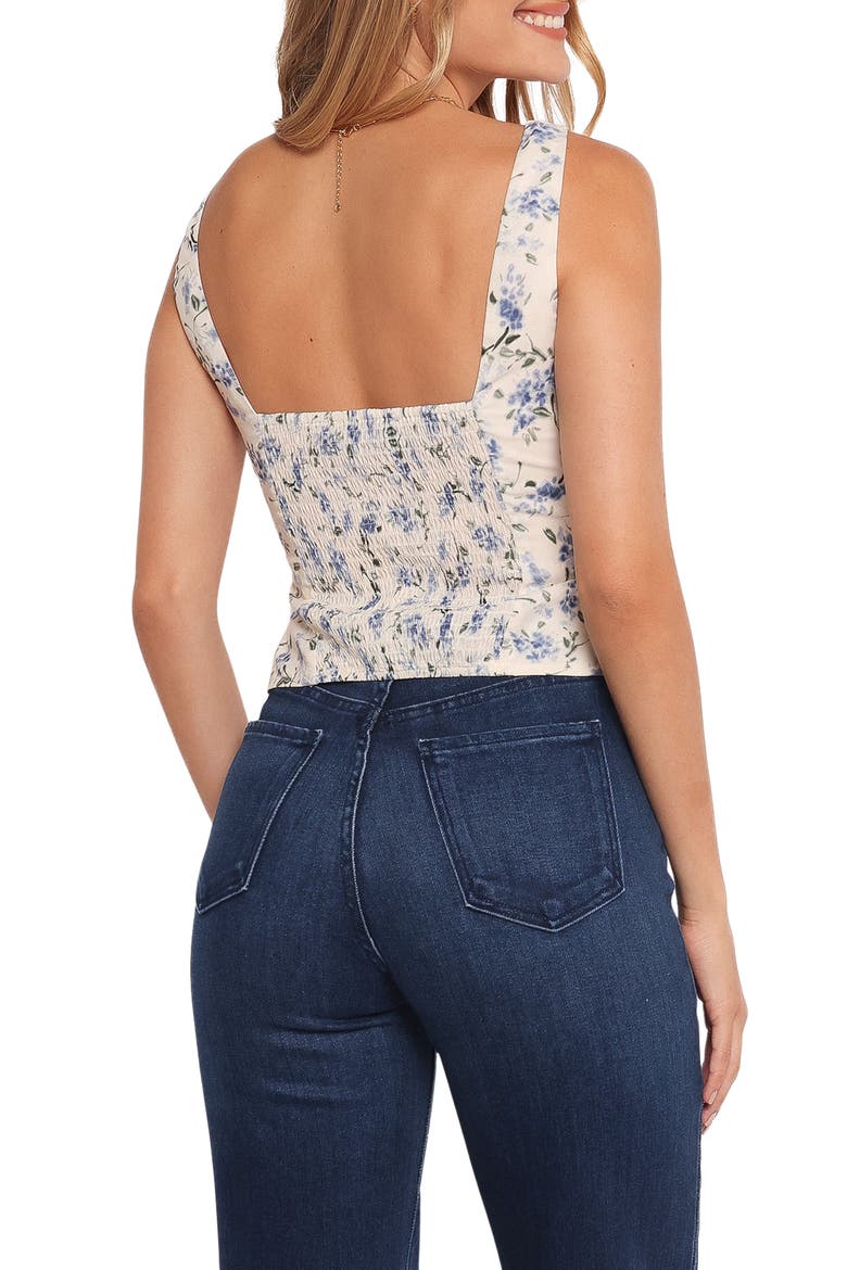 Jia Floral Button-Up Tank, Alternate, color, IVORY FLORAL