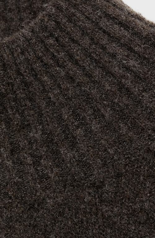 Mango Perkins Collar Knit Sweater In Medium Brown