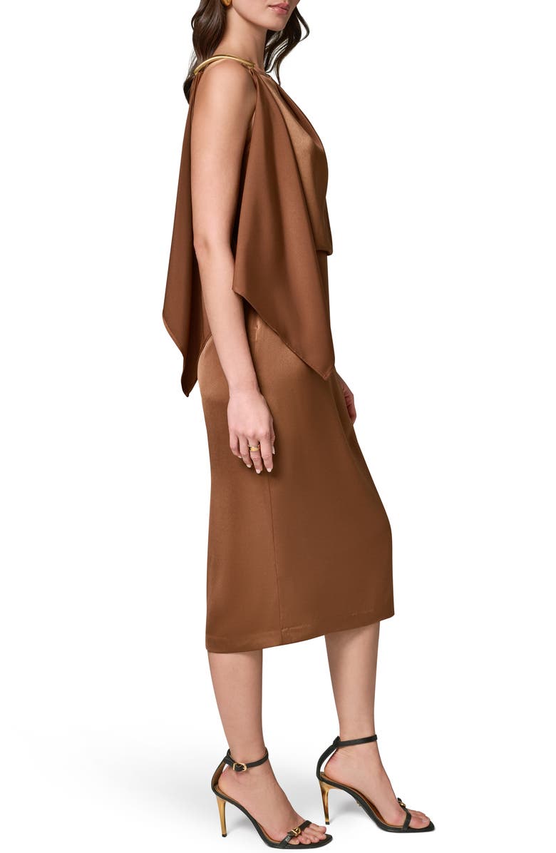 Donna Karan New York Drape Sheath Midi Dress, Alternate, color, Russet