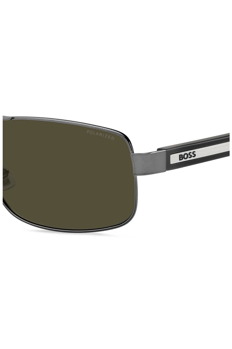 62mm Navigator Sunglasses, Alternate, color, DARK RUTHENIUM/ GREEN