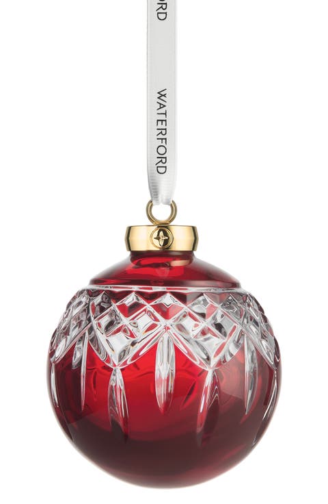 Lismore Red Bauble Crystal Ornament