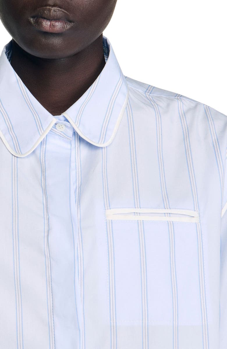 SANDRO Striped shirt, Alternate, color, Sky Blue