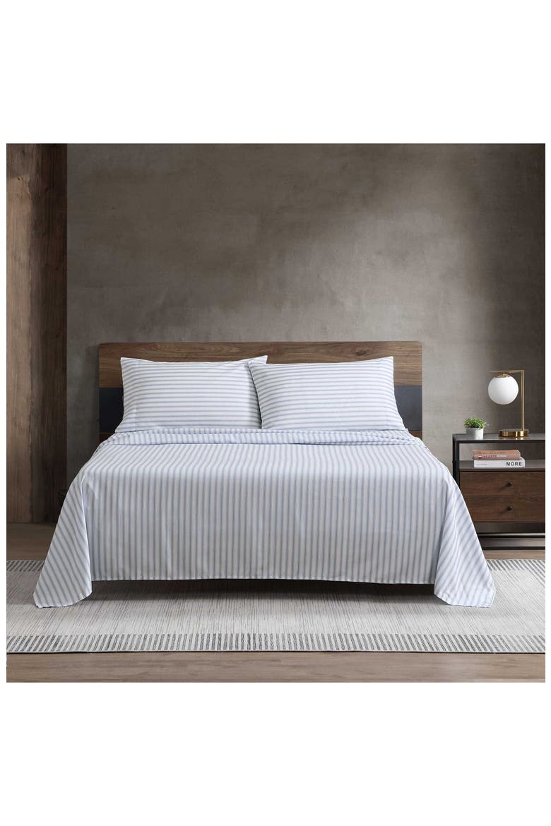 Arrow Stripe Microfiber Sheet Set, Alternate, color, ICY BLUE