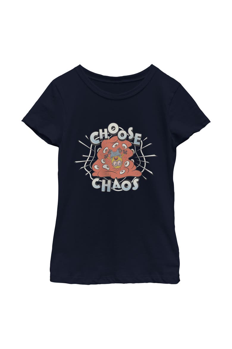 Girl's Minions & Monsters Choose the Chaos  Graphic T-Shirt, Main, color, Navy Blue