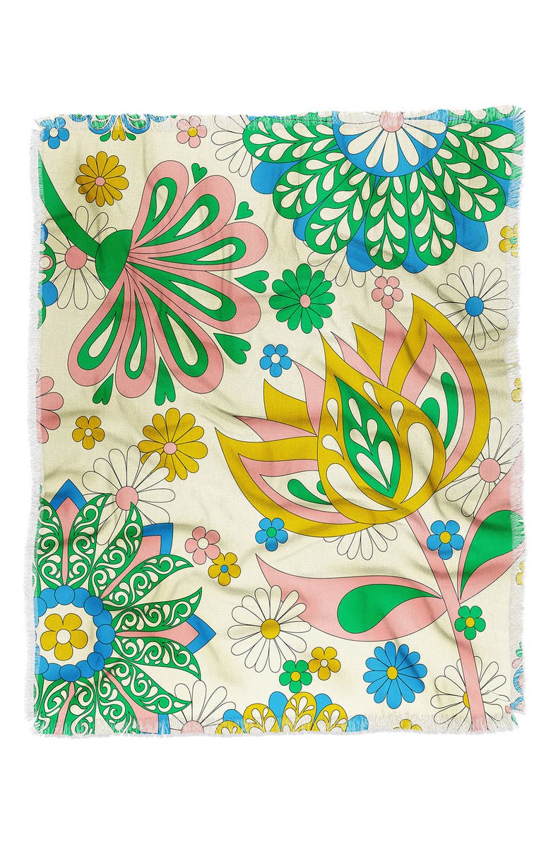 Deny Designs Jenean Morrison Perennial Garden Faux Shearling Throw Blanket, Main, color,