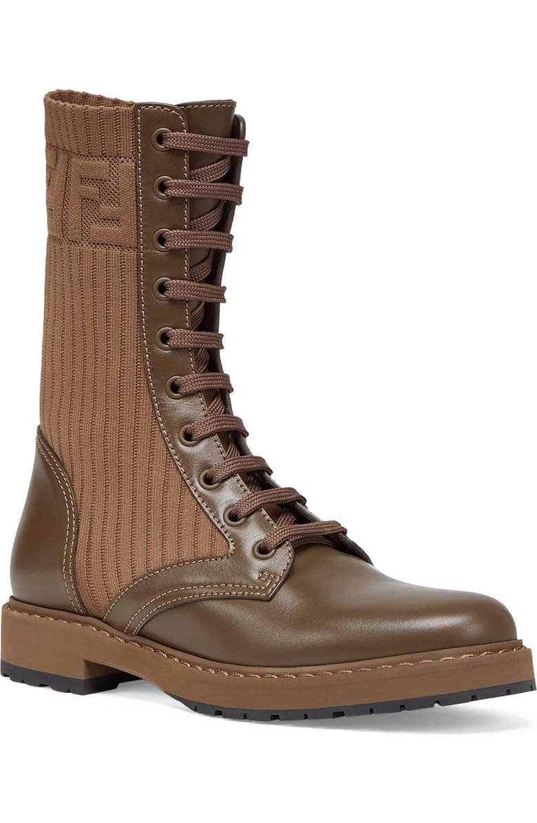Fendi Logo Combat Boot, Main, color,