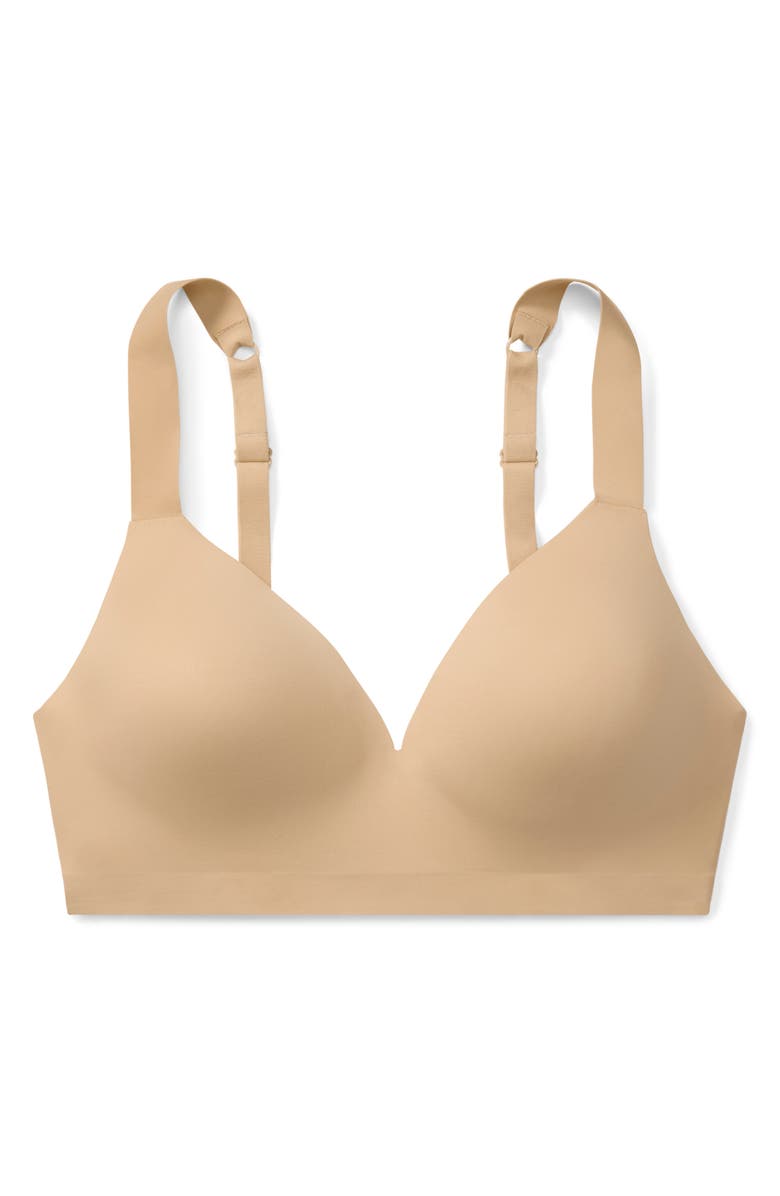 True & Co True Body Boost Wireless Hook Back Push-Up Bra, Alternate, color, Desert
