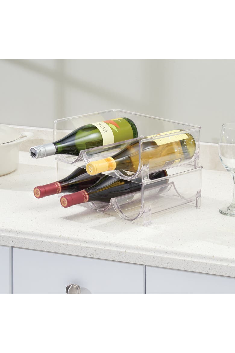 stackable 3-section bottle holder - clear - made in usa, Alternate, color, Clear