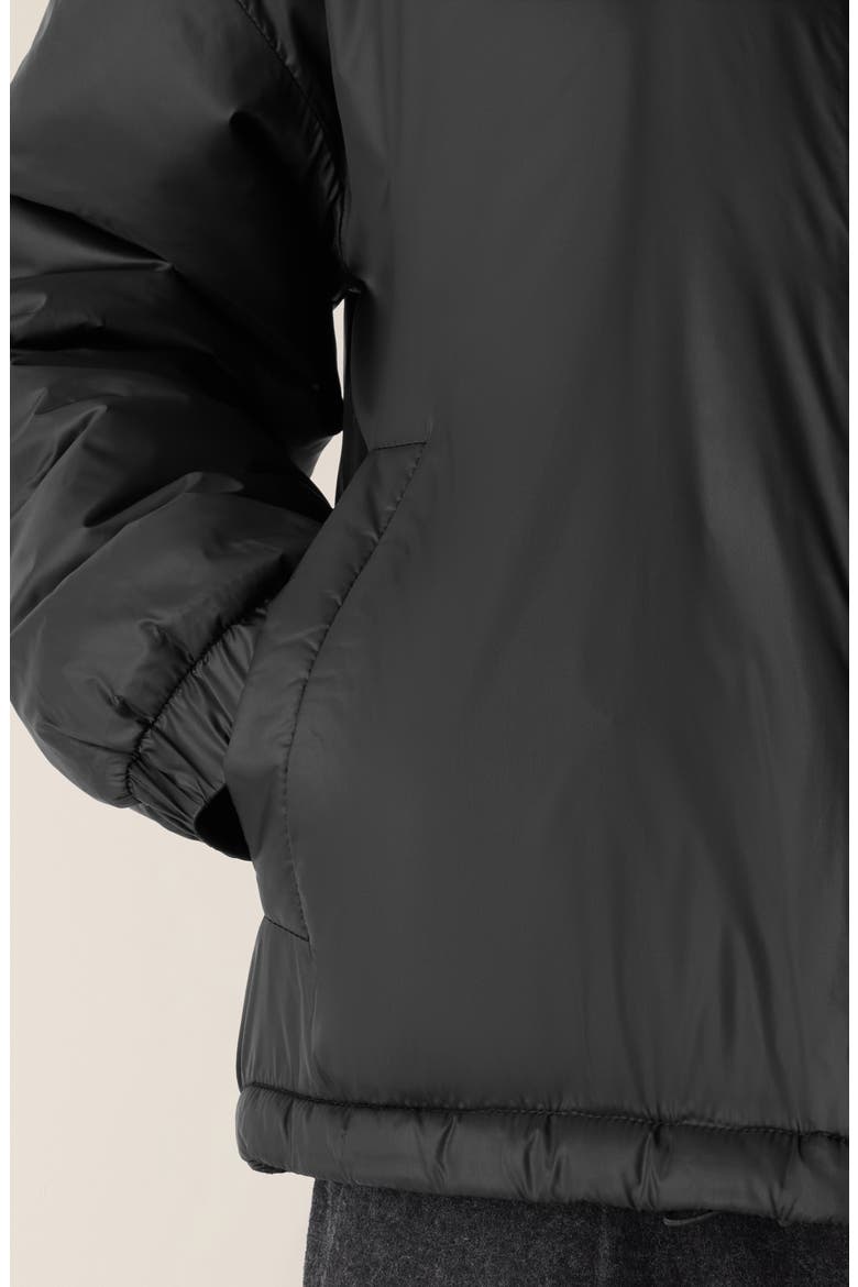 Stand Collar Puffer Jacket, Alternate, color, BLACK