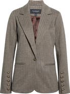 Liverpool Los Angeles Button Sleeve Herringbone Tweed Jacket