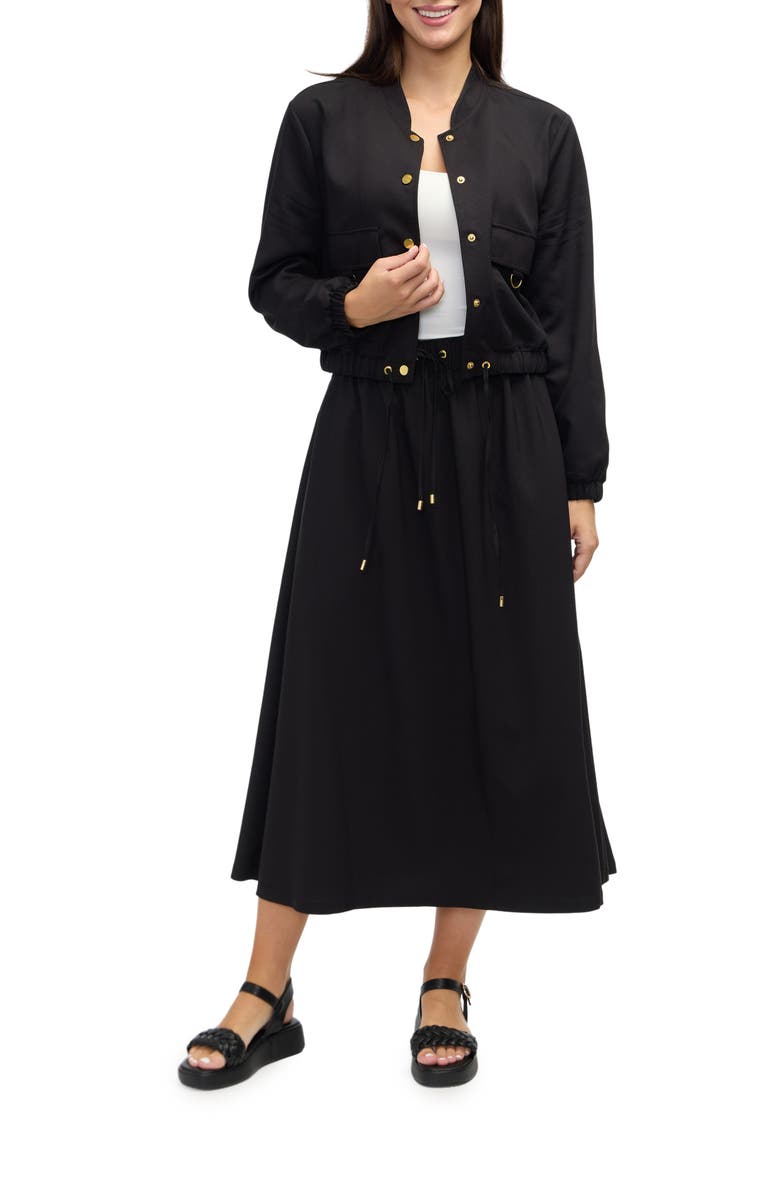 Ellen Tracy Cotton Midi Skirt, Alternate, color,