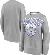FANATICS Women's Fanatics Branded Heathered Gray Los Angeles Rams Jump Distribution Tri-Blend Pullover Sweatshirt