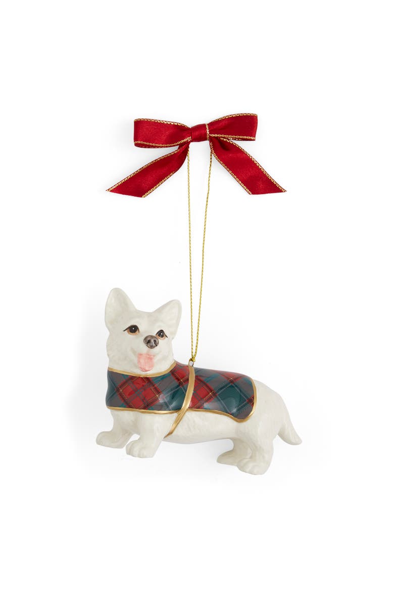 Christmas Tree Tartan Corgi Ornament 3", Main, color, Multi