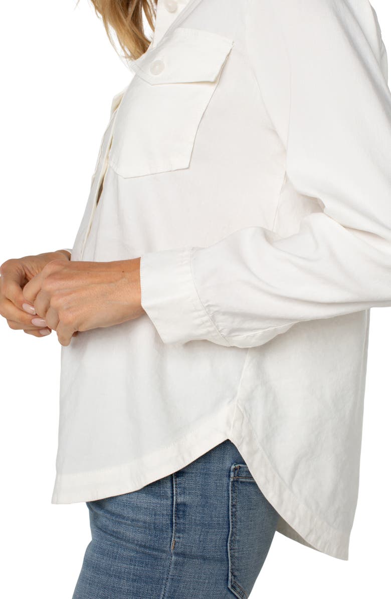 Liverpool Los Angeles Stretch Linen Blend Shacket, Alternate, color, White