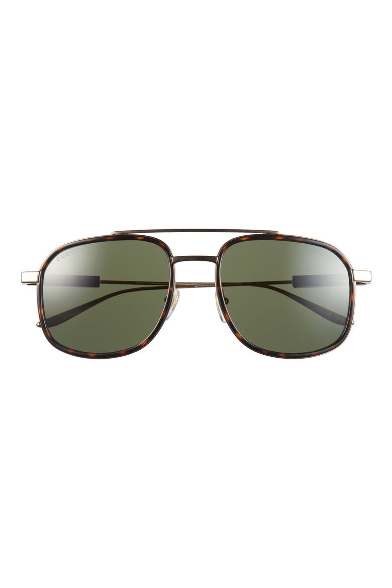 56mm Aviator Sunglasses, Main, color, GOLD GOLD GREEN