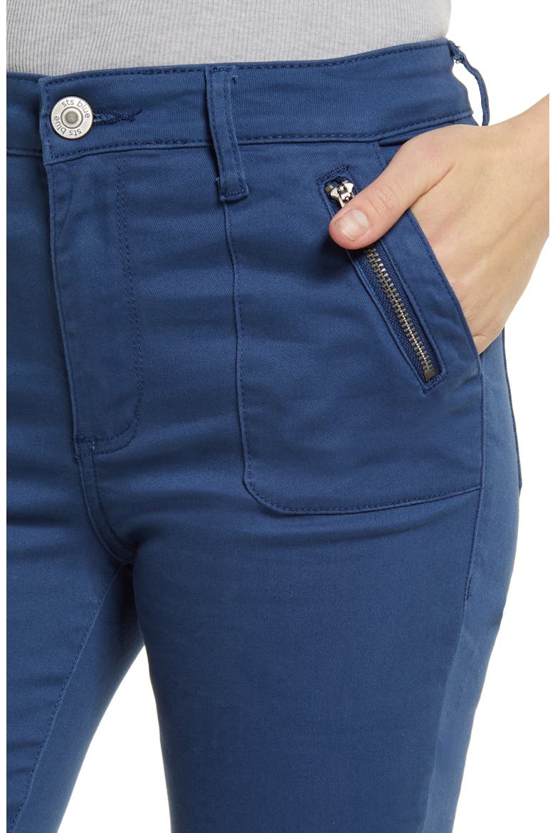 Ellie High Waist Zip Pocket Ankle Skinny Jeans, Alternate, color, OXFORD BLUE