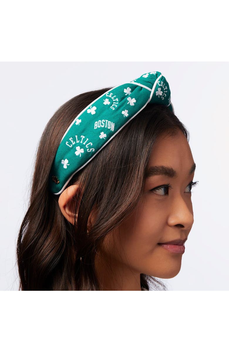Lele Sadoughi NBA Boston Celtics Embroidered Headband, Alternate, color, 