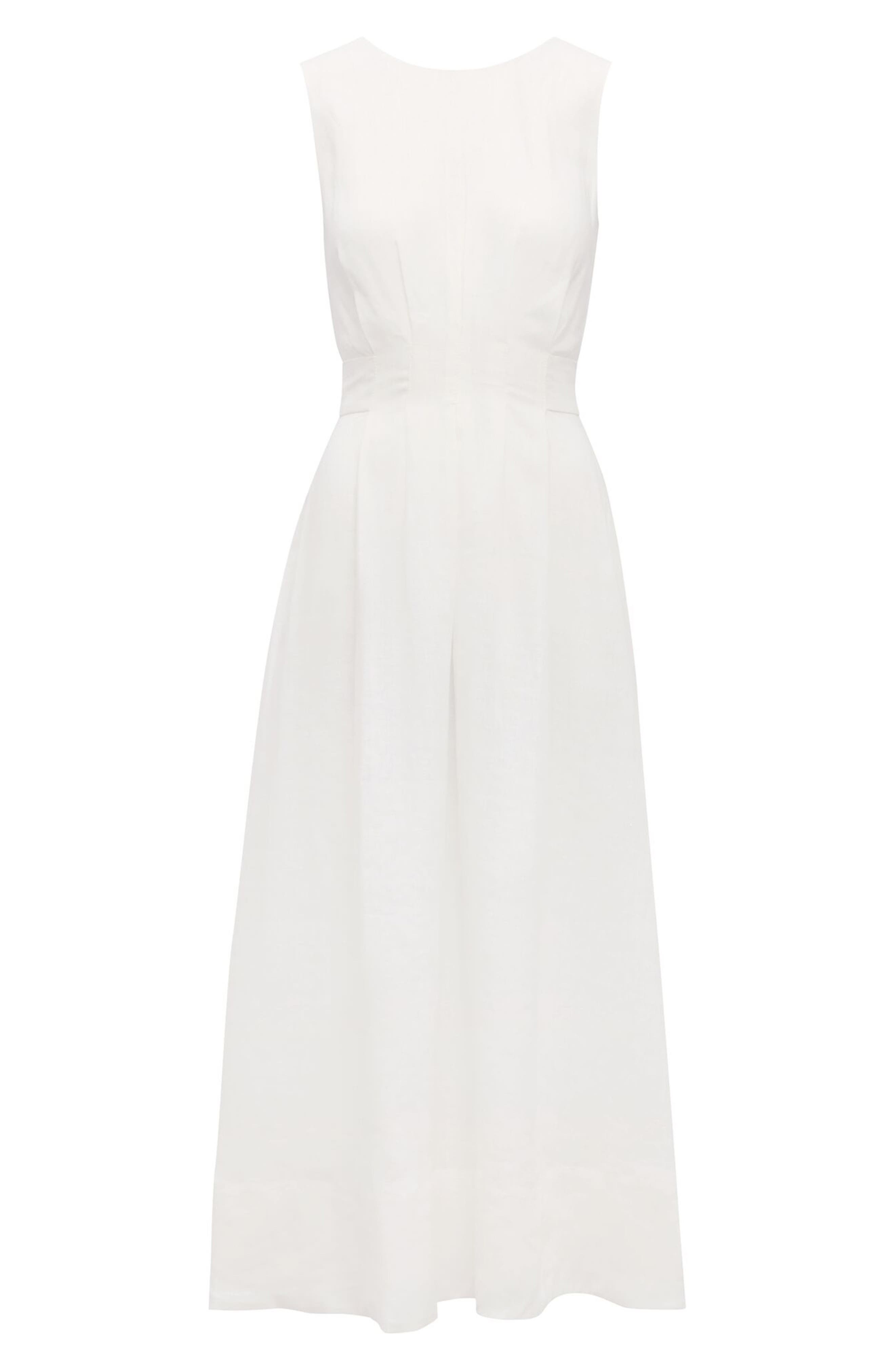 rosie linen wrap dress sleeveless sundress of cream-colored linen Rosie Tuck Detail Sleeveless Linen Dress (Women)