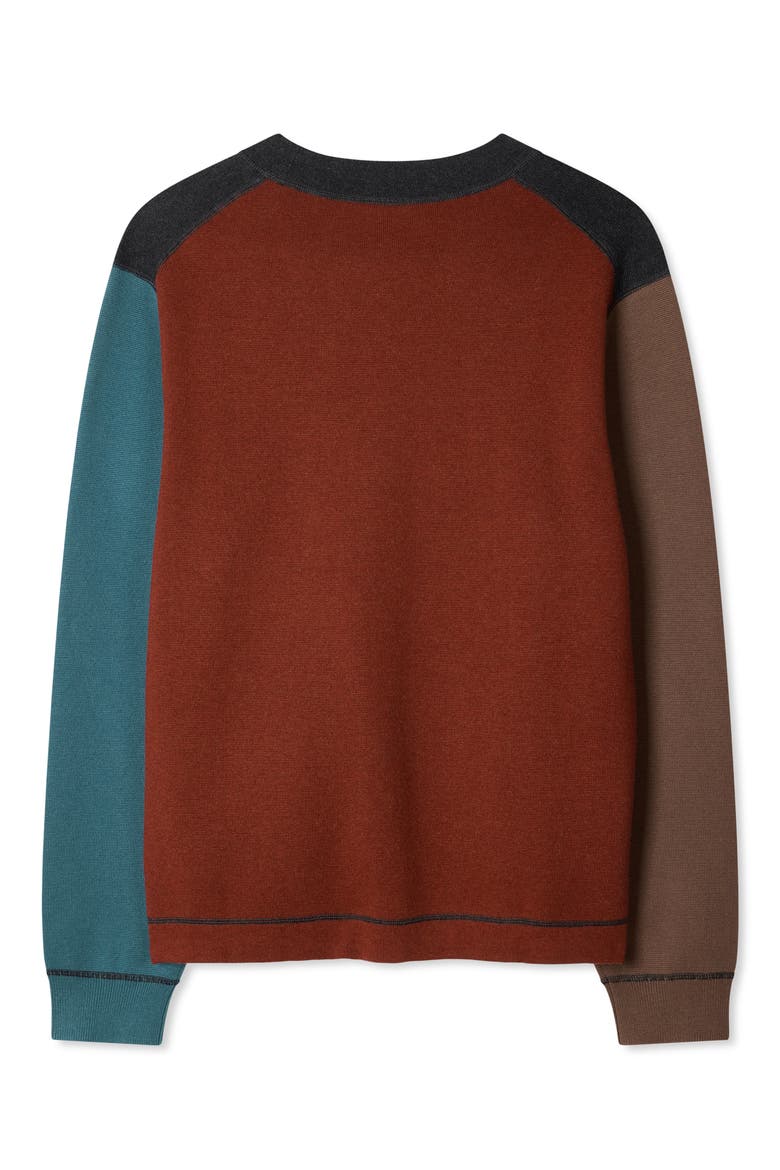 Cotton and Merino Wool Cardigan, Alternate, color, BLACK MELANGE